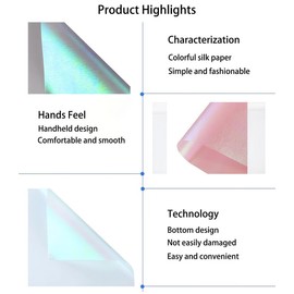 MLSG 20 Sheet Illusionary Wrapping Paper - Waterproof Floral Bouquet Wrapping Paper, Florist Supplies Packaging Paper for Wedding Birthday Gift DIY (Aqua Pink)