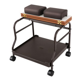 Pedicure Foot Bath Trolley with Wheels, Pedicure Foot Rest Cart Manicure Foot Rest Stand for Foot Rest Pedicure Manicure Funiture Massage Table Salon Supplies (Coffee)