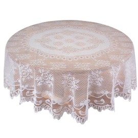 White Rose Lace Tablecloth - 72" Round