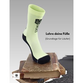 SWORTS WFW Run Socks I Technical Running Socks Summer - Gentle Compression & Thin Comfort, neon yellow, S - M