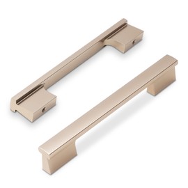 KOMOTIA 10 Pack Champagne Bronze Cabinet Pulls 6.3 Inch Hole Centers Kitchen Cabinet Handles Silver Drawer Pulls Cabinet Hardware