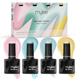 Mylee Gel Nail Polish Quad Set 4x8ml [Paint It Pastel] - Spring/Summer Range - UV/LED Soak-Off Nail Art Manicure Pedicure for Professional, Salon & Home Use - Long Lasting & Easy to Apply