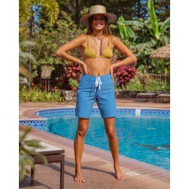 Maui Rippers Women’s 4-Way Stretch 9” Swim Shorts Boardshorts (12, Wailua Falls)