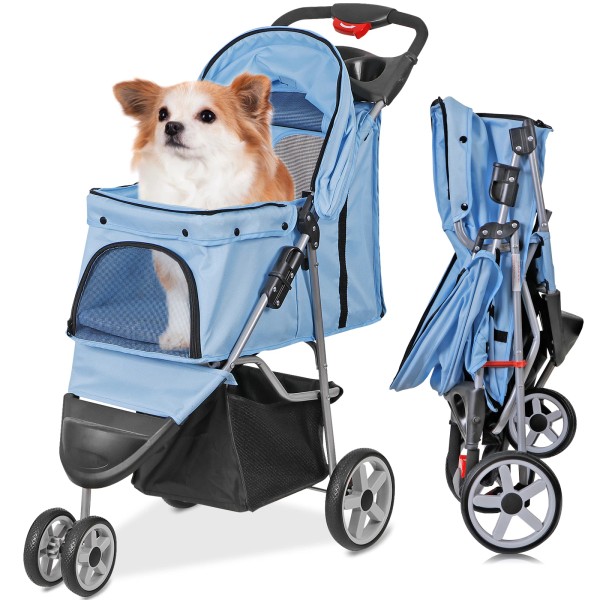 Unbranded Dog Stroller 3 Wheels Pet Stroller Cat Jogger Stroller