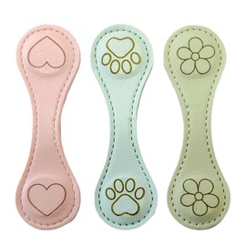 Leather Magnetic Bookmark, 3Pcs Heart Flower Magnetic Bookmarks, Dog Paw Magnet Bookmark Clips Gift for Women, Kids, Reading Lovers, Teacher Gift for School Office Home Supplies (Pink + Blue + Green)