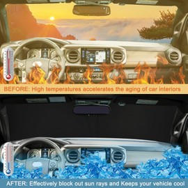 Windshield Sun Shade Compatible with Toyota Tacoma Accessories 2016-2023, Foldable Front Sun Visor, 3rd Gen Tacoma SR,SR5,TRD Sport,TRD Off-Road,Limited,TRD PRO,and Trail Special Edition