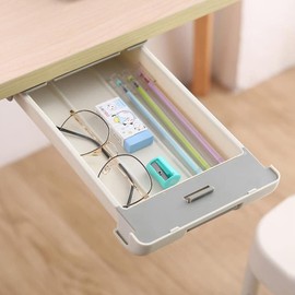 Attachable Drawers, Hidden Drawers, Mini Sliding Storage Box, Under the Top, Aftermarket Dead Space, Home Work, Double-Sided Tape, Convenient Goods, Smartphone, Remote Control, Stationery, Trinket Box, Tray, Organization (Gray, 1 Piece)