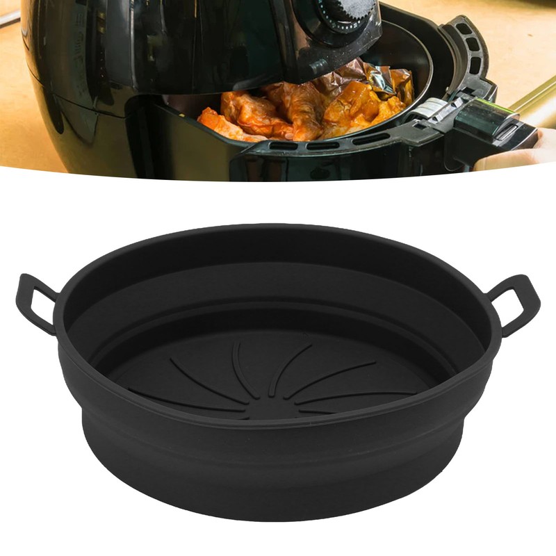 2PCS Fryer Silicone Liners Round 21cm Diameter with Handle Fryer