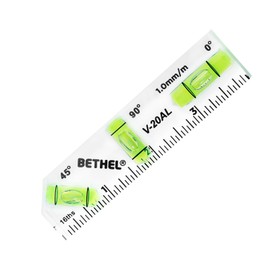 BETHEL Mini Bubble Level - 3-in-1 Multi-Angle (45°/90°/180°) Cross-Check Pocket Spirit Shatterproof Level for Picture Hanging, Wall Framing, Tile Layout & DIY Measuring Tools