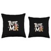 Bite Me Holiday Gingerbread Throw Pillow