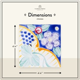 Casablanca Market MT035 Mediterranean Ceramic Florence Decorative Tile, Blue