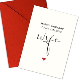 Sweet Birthday To My Amazing Wife Card – Romantic Greeting from Husband for Her Special Day – Heartfelt Love Note, Emotional Birthday Message, Marriage Anniversary Style – 8x5.3 Inch (Amazing Wife)