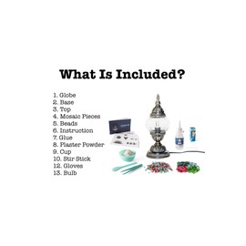 KRAFTSTORIES Turkish Mosaic Lamp Kit DIY Glass Decorative Table Bedside Night Light Tabletop for Living Room Bedroom | Make Your Own Lamp | Antique Bronze Base (Christmas)