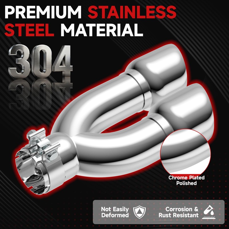 Dual Exhaust Tip 3 Inch Inlet 4 Inch Outlet 16"
