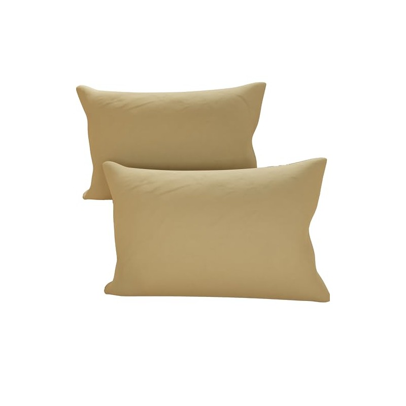 PETTI Artigiani Italiani - Pair of Pillow Cases, Plain Taupe