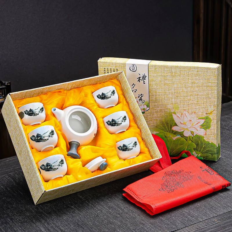 EZ Snowflake Glaze Chinese Tea Set - 1 teapot and