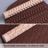 HARFINGTON 2pcs Wood Clay Roller Water ripple + leaves Pattern