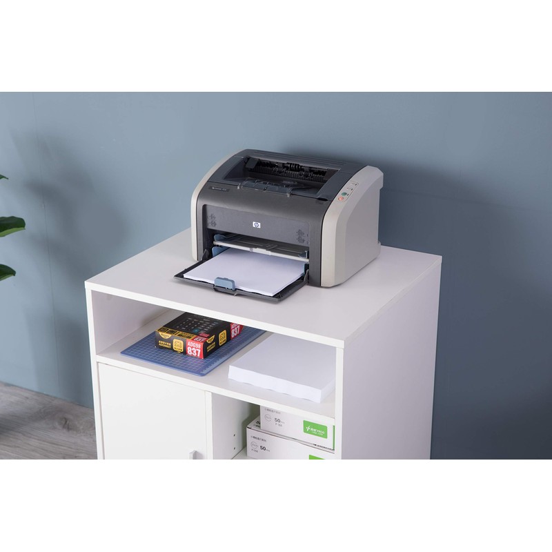 Basicwise Printer Kitchen Office Storage Stand with Casters, White (QI003556.W)