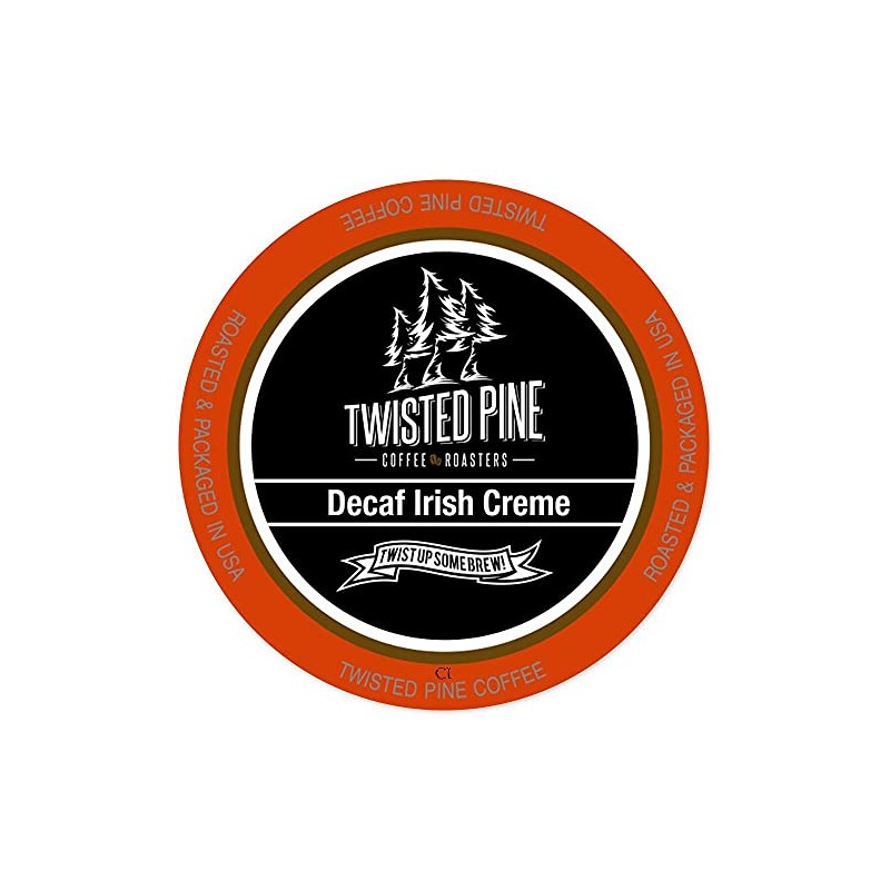 Twisted Pine Coffee Decaf Irish Creme, Flavored Decaf Coffee, Single-Serve