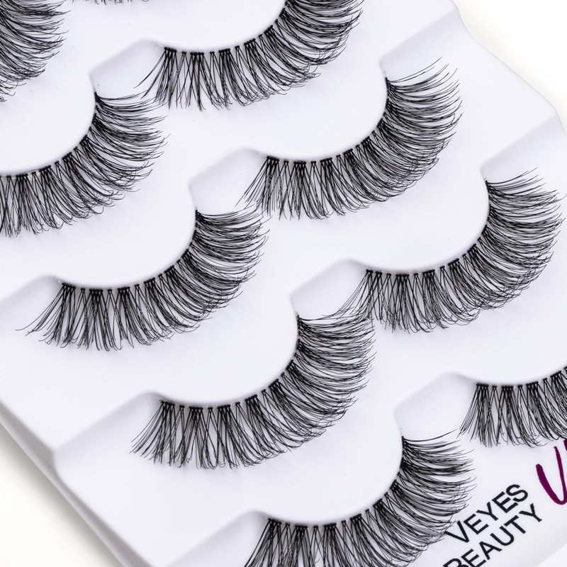 VEYESBEAUTY False Eyelashes Wispy Lashes Lightweight Natural Look Fluffy 3D