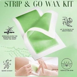 Cintas de Depilación, Hipoalergénicas para Piel Sensible y Todo Tipo de Piel, Listas para Usar sin Calor, Kit Facial y Corporal, Suavidad Duradera, 40 Cintas + 5 Toallitas Calmantes