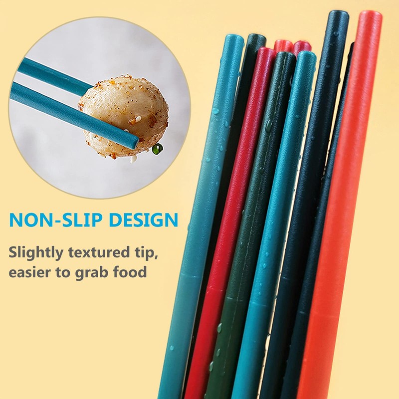 5 Pairs Chopsticks and Chopstick Helpers Set, Plastic Hinges Connector