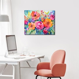 TUMOVO Flower Paint by Numbers Adult Paint by Number Floral Kids Paint by Number Kits Canvas DIY Oil Painting for Adults Kids Paint by Number Adult Paint by Number Kits Home Decor, 16 x20 Inch