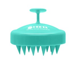 HEETA Scalp Massager Hair Growth, Soft Silicone Scalp Scrubber Shampoo Brush for Exfoliation, Dandruff Removal Head Massage Stress Relax, Wet & Dry Use for Thick Thin Curly Hair Care, Green