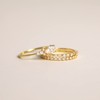 Titaniumcentral 1.5 mm Women's Narrow Front Ring 14K Gold-Plated Cubic