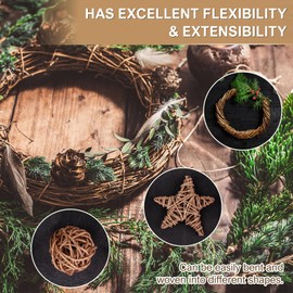 6 PCS Grapevine Garland DIY Crafts Natural Grapevine Twig Vines, 15 Feet Vines Garland Wreaths for Wedding Christmas House Holiday Door Vase Wall Decor