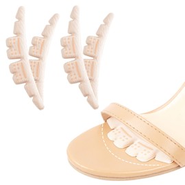 SooGree Invisible Anti-Slip Heel Cushion Stickers Pads, Self-Adhesive Foot Care Protector Grips Liners Non Slip Forefoot Sticker for Women High Heel Sandal (2 Pairs Beige)