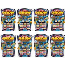 Ja-Ru Magic Grow Capsules, (8 Packs Assorted). Water Growing Animals Capsules. Great Party Favor Kids Toy. Bath Toys for Kids. Fidget Stem Toys. Plus 1 Sticker 305-8s