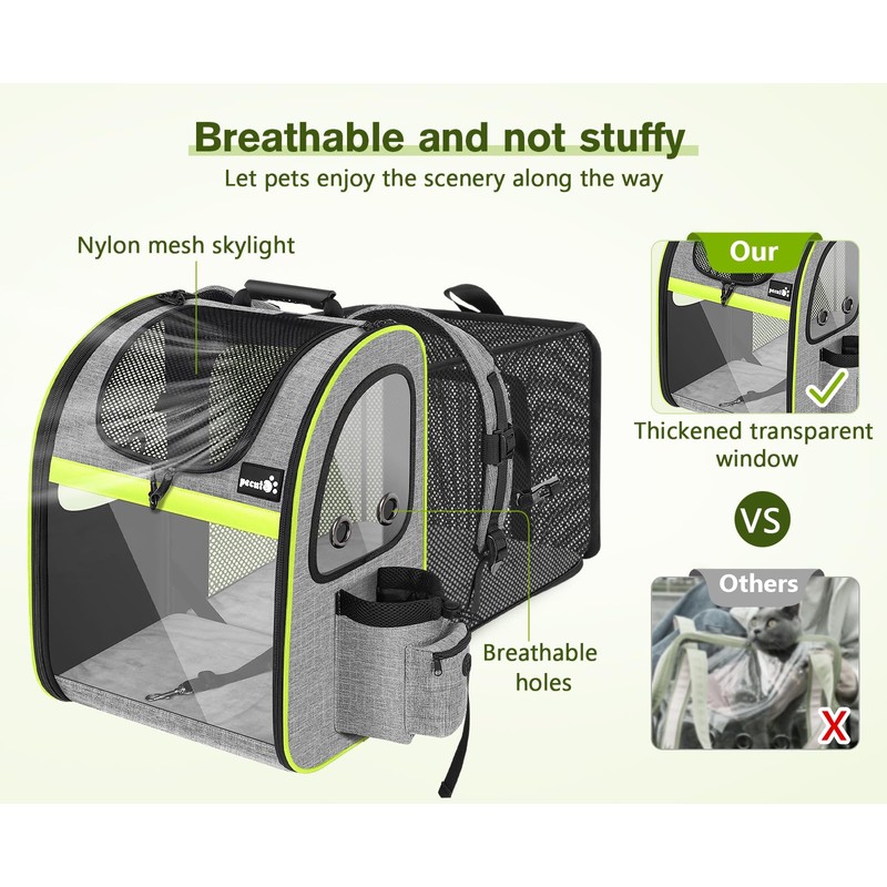 Pecute Pet Carrier Backpack, Large Cat Carrier Backpack Hold Up