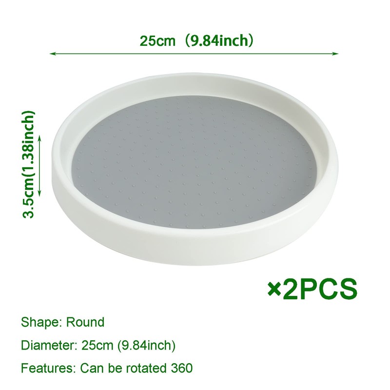 Roellgs 2 Pack of 25cm Lazy Carousel Cupboard Organiser, Rotating