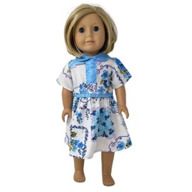 Doll Clothes Superstore Handmade Blue Flower Dress Fits Our Generation American Girl My Life Dolls