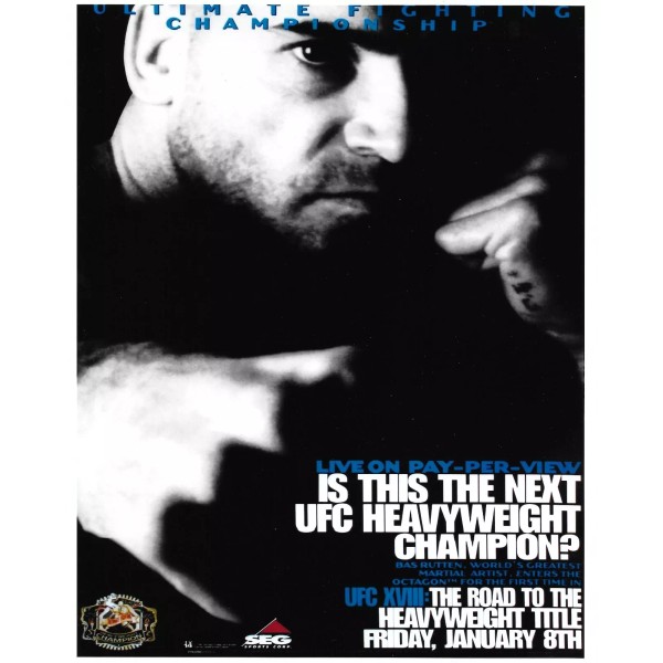 Bas Rutten UFC 18 Poster 8x10 Photo 1999 MMA SEG