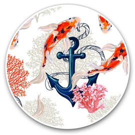 Vinyl Stickers (Set of 2) 25cm - Koi Carp Anchor Coral Reef Sea #21767