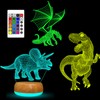YATOSEEN Dinosaur 3D Illusion Lamp, Dinosaur Night Lights with 16