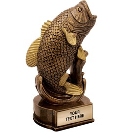 Crown Awards Large Mouth Bass Sculpture- Great for Fishing, Fishermen, Boating