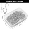 150 Pcs Mini S Hooks, 2cm /0.78 inch Stainless Steel