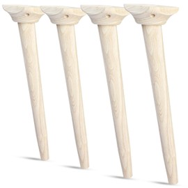 28 inch / 70cm Solid Wood Table Legs with Mounting Block, Btowin VCF 4Pcs Minimalist Modern Oblique Tapered Unfinished Wooden Dining Table Legs Furniture Legs for Coffee Table Bench Chair Desk Kitchen