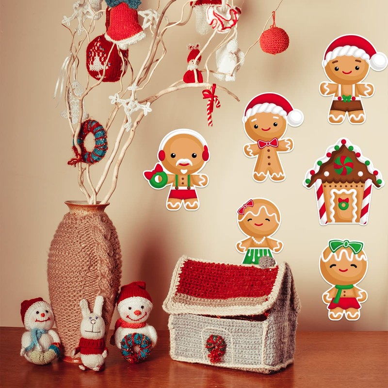 Fancy Land 45PCS Gingerbread Cutouts Christmas Decoration Holiday Classroom School