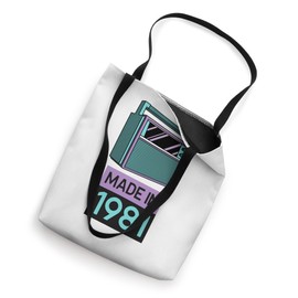 Purple Turquoise Made in 1981 Vintage 80s Tape Deck Tote Bag