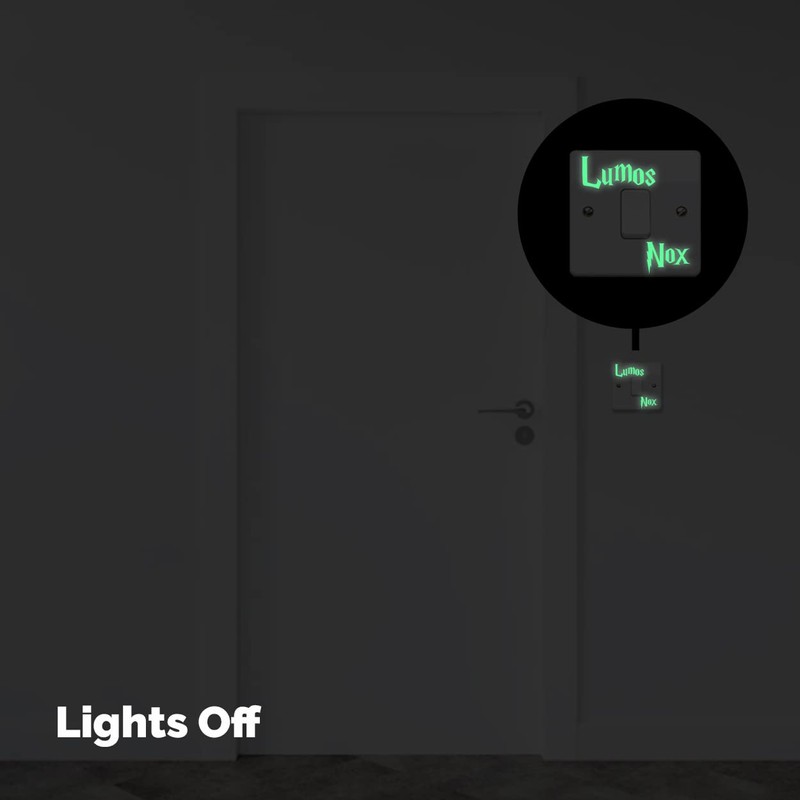 StickerDeen Lumos Nox (Light/Dark) Light Switch Vinyl Decal Stickers (Glow