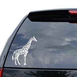 DiamondCutStickerz Giraffe Animal Zoo Decal Sticker Car Truck Motorcycle Window Bumper Laptop Wall Decor - Size (09 inch / 23 cm Tall) - Color (Gloss Black)