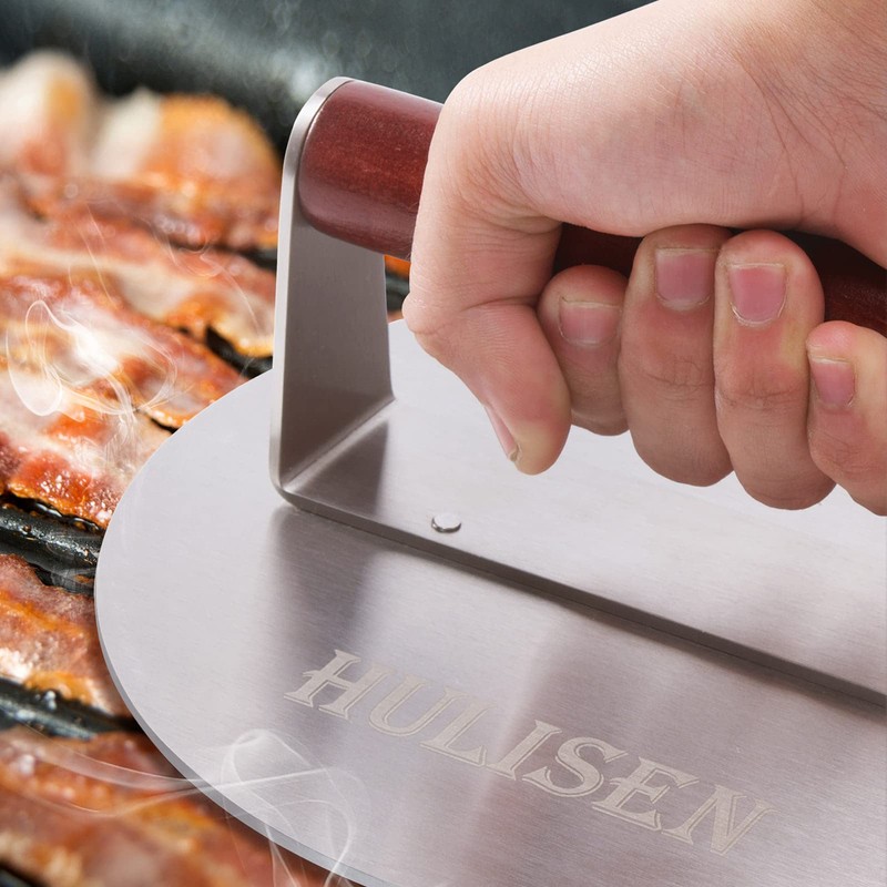HULISEN 8.5-Inch Burger Press, 2.5 lbs Heavy Duty Bacon &