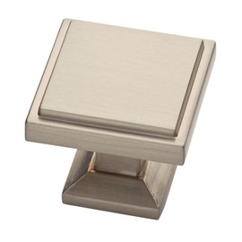 Liberty Classic Square 1-1/8 in. (28 mm) Satin Nickel Cabinet Knob