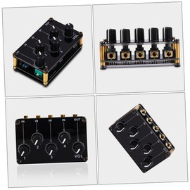 Mikinona 4-channel Stereo Line Mixer Portable Audio Mixer Hub No Power Supply Needed