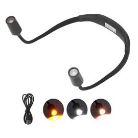 Neck Book Light Type C Charging LED Neck Reading Light with 4 LED Beads and 3 Light Sources for Night Running Camping