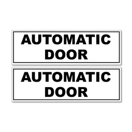 Pack of 2 Automatic Door Black and White Horizontal Vinyl Stickers Ideal for Car Van Decal Business 190mm by 60mm
